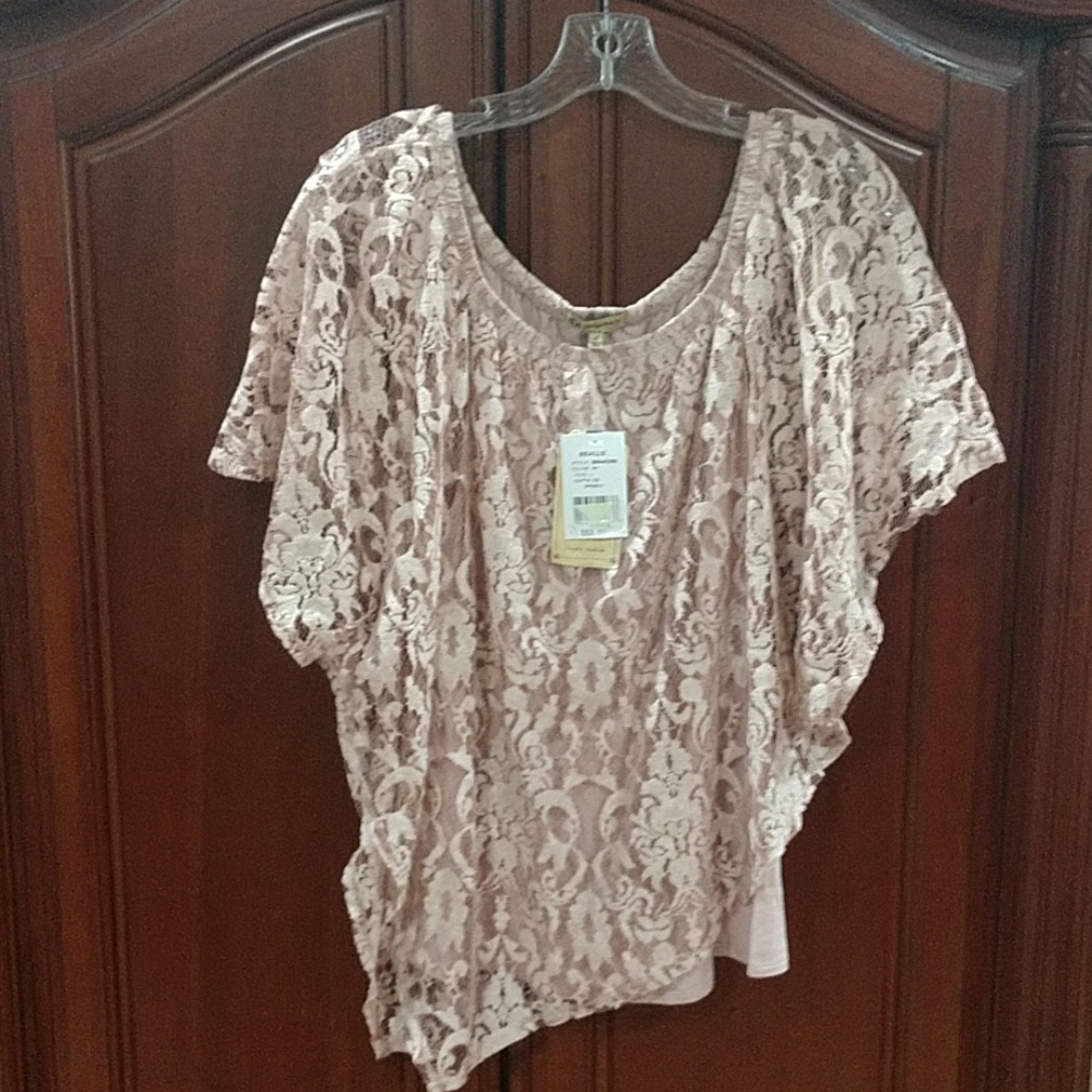 Democracy Pink laced dress shirt